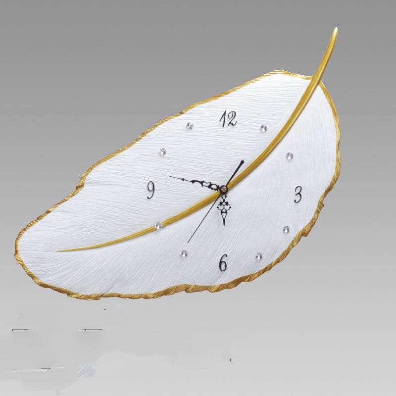 Gold Feather Wall Clock
