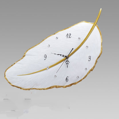 Gold Feather Wall Clock